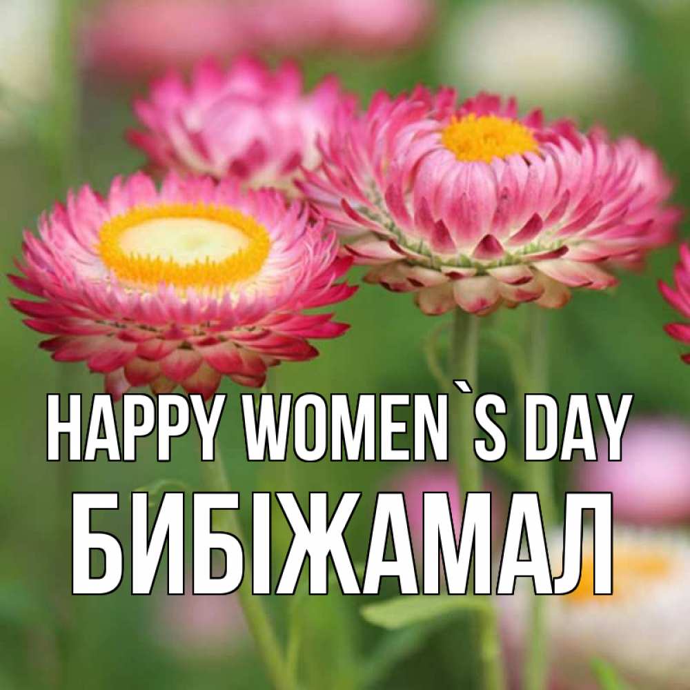 Greetings card с именем, БИБІЖАМАЛ happy women`s day подарок на международный женский день Greetings with text for free download 